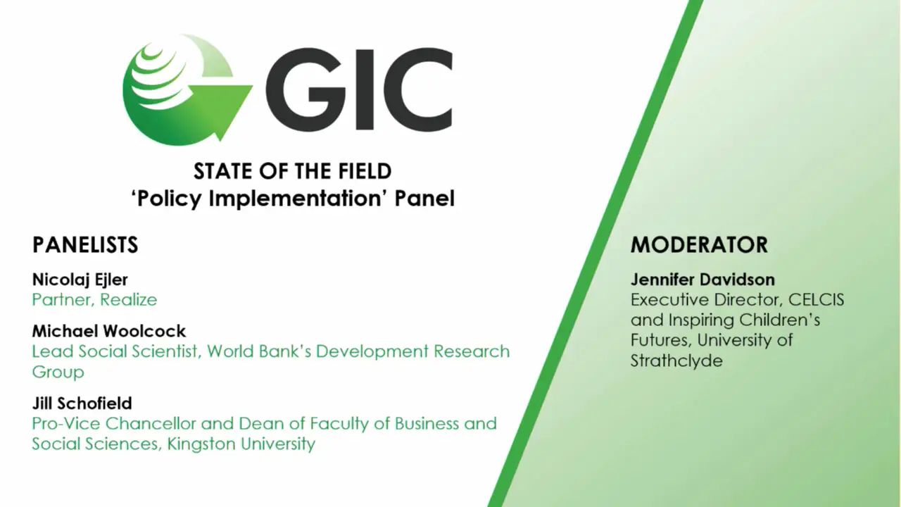 GIC 2019: Plenary – State of the Field – Policy implementation