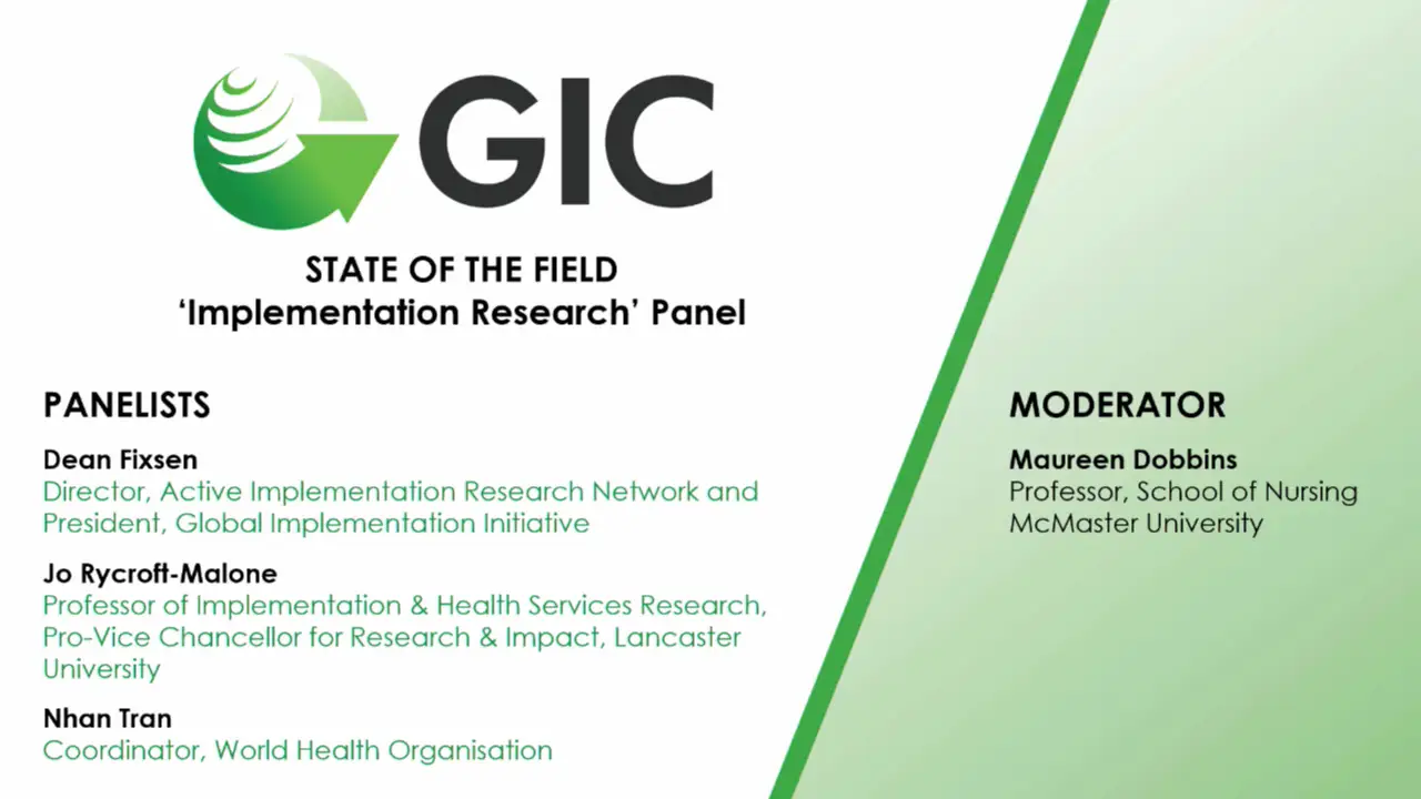 GIC 2019: Plenary – State of the Field – Implementation research